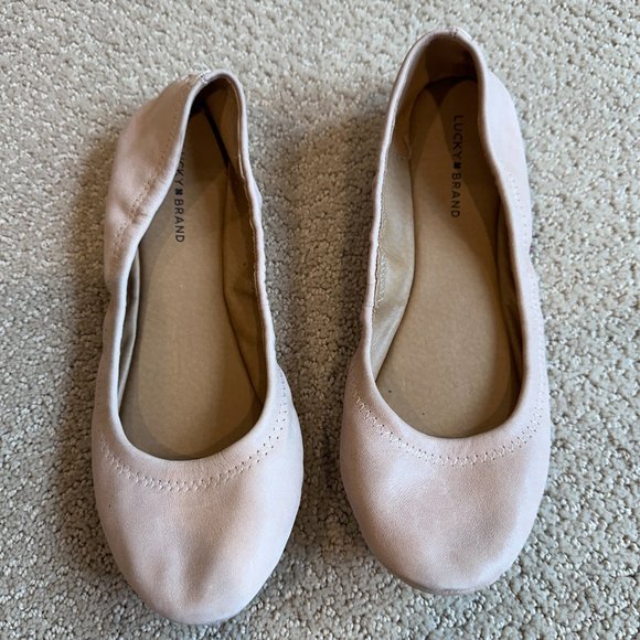 Lucky Brand Ballet Flats Erin Leather Beige Size 7.5 Boho Neutral Classic - Picture 3 of 9